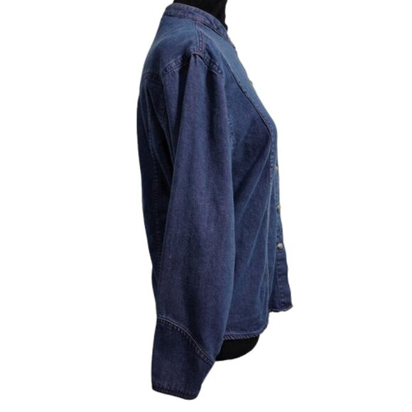 Western Wear for Women Wrangle Demin Blue and Pink Button Down Shirt Size Small - Picture 3 of 9